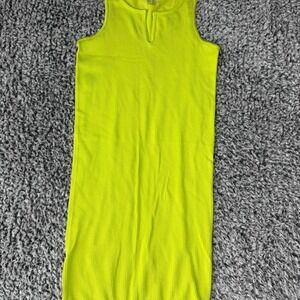 Bright neon lime green sleeveless dress - Size: Medium